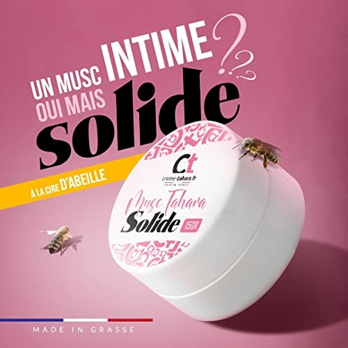 Produit de musc intime solide avec des abeilles