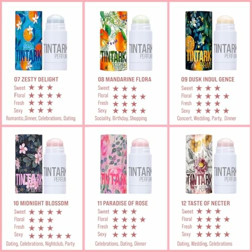 Collection de parfums Tintark avec différentes variétés.